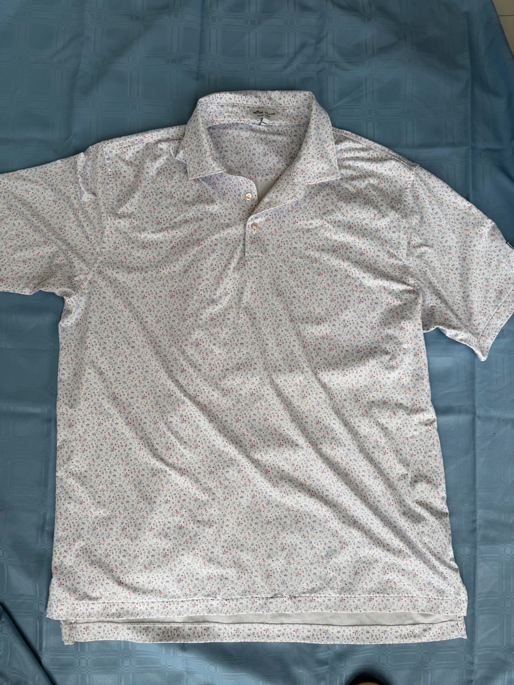Peter Millar White Polo with Shaken Not Stirred Print